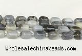 CAA4395 15.5 inches 15*20mm flat teardrop gray agate beads