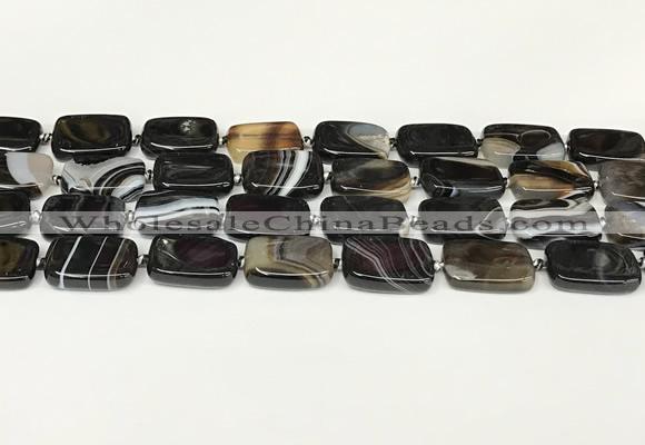 CAA4398 15.5 inches 15*20mm rectangle black banded agate beads