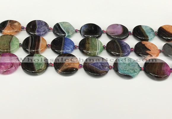 CAA4408 15.5 inches 20mm flat round agate druzy geode beads