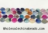 CAA4418 15.5 inches 14mm flat round agate druzy geode beads