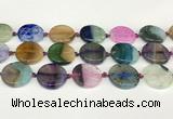 CAA4428 15.5 inches 25mm flat round agate druzy geode beads