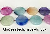 CAA4431 15.5 inches 35mm flat round agate druzy geode beads