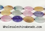 CAA4437 15.5 inches 25*35mm oval agate druzy geode beads