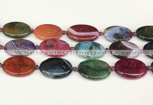 CAA4515 15.5 inches 22*30mm oval dragon veins agate beads