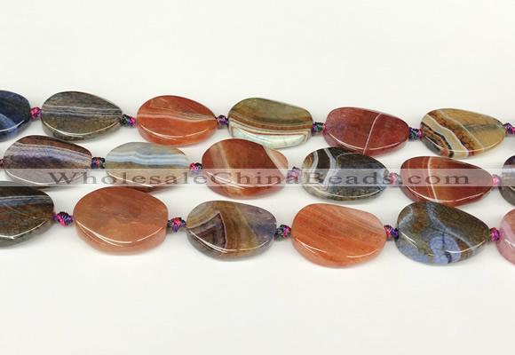 CAA4523 15.5 inches 20*26mm twisted oval dragon veins agate beads