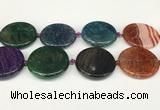 CAA4530 15.5 inches 35mm flat round dragon veins agate beads