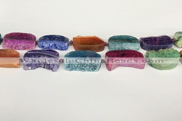 CAA4541 15.5 inches 22*32mm - 25*35mm freefrom agate druzy geode beads