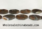 CAA4554 15.5 inches 22*42mm octagonal banded agate beads wholesale