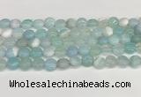 CAA4584 15.5 inches 10mm flat round banded agate beads wholesale