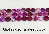 CAA4598 15.5 inches 14mm flat round banded agate beads wholesale