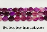 CAA4614 15.5 inches 18mm flat round banded agate beads wholesale