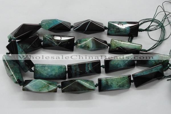 CAA462 15.5 inches 20*20*40mm pyramid agate druzy geode beads