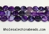 CAA4621 15.5 inches 20mm flat round banded agate beads wholesale