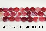 CAA4623 15.5 inches 20mm flat round banded agate beads wholesale