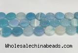 CAA4624 15.5 inches 20mm flat round banded agate beads wholesale