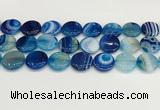 CAA4625 15.5 inches 20mm flat round banded agate beads wholesale