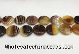 CAA4628 15.5 inches 25mm flat round banded agate beads wholesale