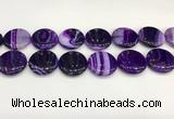 CAA4629 15.5 inches 25mm flat round banded agate beads wholesale