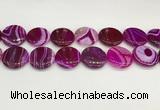 CAA4630 15.5 inches 25mm flat round banded agate beads wholesale