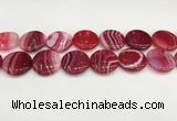 CAA4631 15.5 inches 25mm flat round banded agate beads wholesale