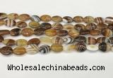 CAA4645 15.5 inches 10*14mm oval banded agate beads wholesale