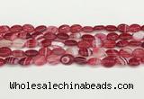 CAA4648 15.5 inches 10*14mm oval banded agate beads wholesale