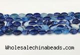 CAA4650 15.5 inches 10*14mm oval banded agate beads wholesale