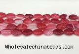 CAA4656 15.5 inches 12*16mm oval banded agate beads wholesale