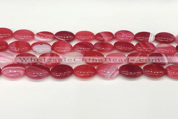 CAA4656 15.5 inches 12*16mm oval banded agate beads wholesale