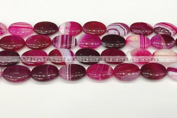 CAA4671 15.5 inches 15*20mm oval banded agate beads wholesale