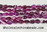 CAA4688 15.5 inches 10*14mm flat teardrop banded agate beads wholesale