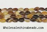 CAA4694 15.5 inches 12*16mm flat teardrop banded agate beads wholesale