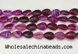 CAA4696 15.5 inches 12*16mm flat teardrop banded agate beads wholesale