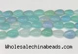 CAA4706 15.5 inches 13*18mm flat teardrop banded agate beads wholesale