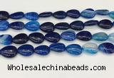 CAA4707 15.5 inches 13*18mm flat teardrop banded agate beads wholesale