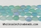 CAA4714 15.5 inches 15*20mm flat teardrop banded agate beads wholesale