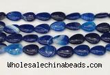 CAA4715 15.5 inches 15*20mm flat teardrop banded agate beads wholesale