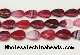 CAA4721 15.5 inches 18*25mm flat teardrop banded agate beads wholesale