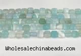 CAA4730 15.5 inches 10*10mm square banded agate beads wholesale