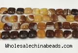 CAA4734 15.5 inches 12*12mm square banded agate beads wholesale