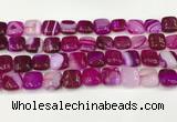 CAA4736 15.5 inches 12*12mm square banded agate beads wholesale