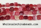 CAA4737 15.5 inches 12*12mm square banded agate beads wholesale