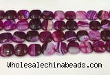 CAA4743 15.5 inches 14*14mm square banded agate beads wholesale