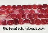 CAA4744 15.5 inches 14*14mm square banded agate beads wholesale