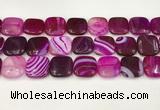 CAA4759 15.5 inches 18*18mm square banded agate beads wholesale