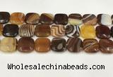 CAA4765 15.5 inches 20*20mm square banded agate beads wholesale