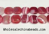 CAA4784 15.5 inches 30*30mm square banded agate beads wholesale