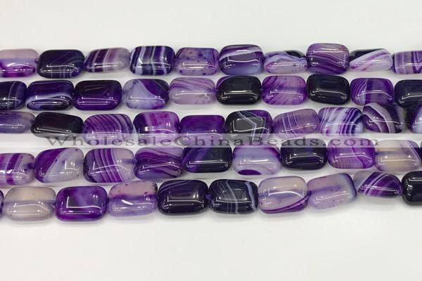 CAA4790 15.5 inches 10*14mm rectangle banded agate beads wholesale