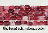 CAA4792 15.5 inches 10*14mm rectangle banded agate beads wholesale