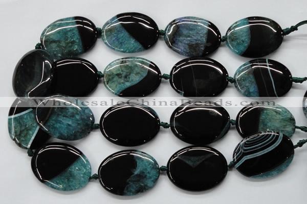 CAA480 15.5 inches 30*40mm oval agate druzy geode beads